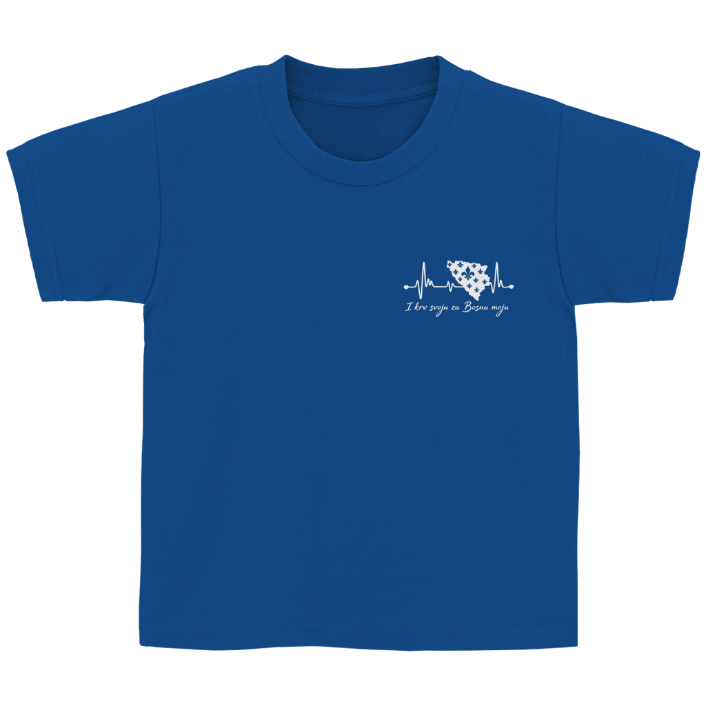 Dječija osnovna majica Bosnien – Bosna otkucaji srca | Lijeva prsa