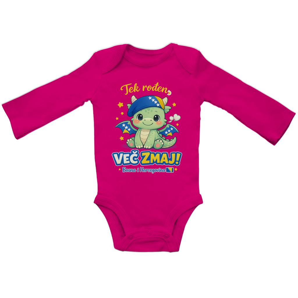 Baby Bio Bodi dugih rukava – Mali zmaj | Prednja štampa