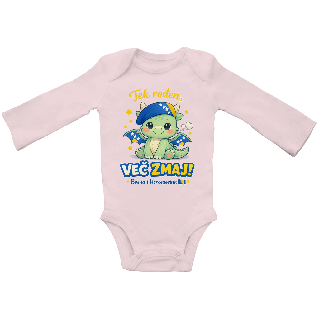 Baby Bio Bodi dugih rukava – Mali zmaj | Prednja štampa