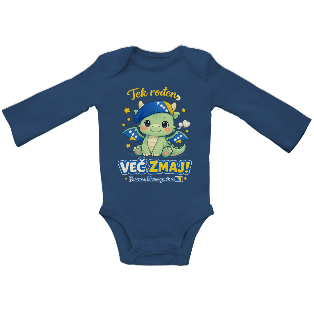Baby Bio Bodi dugih rukava – Mali zmaj | Prednja štampa