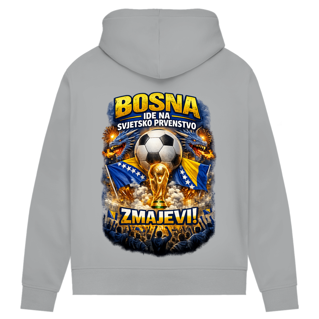 Ženski premium organski duks s kapuljačom – Zmajevi SP 2026| Print na leđima