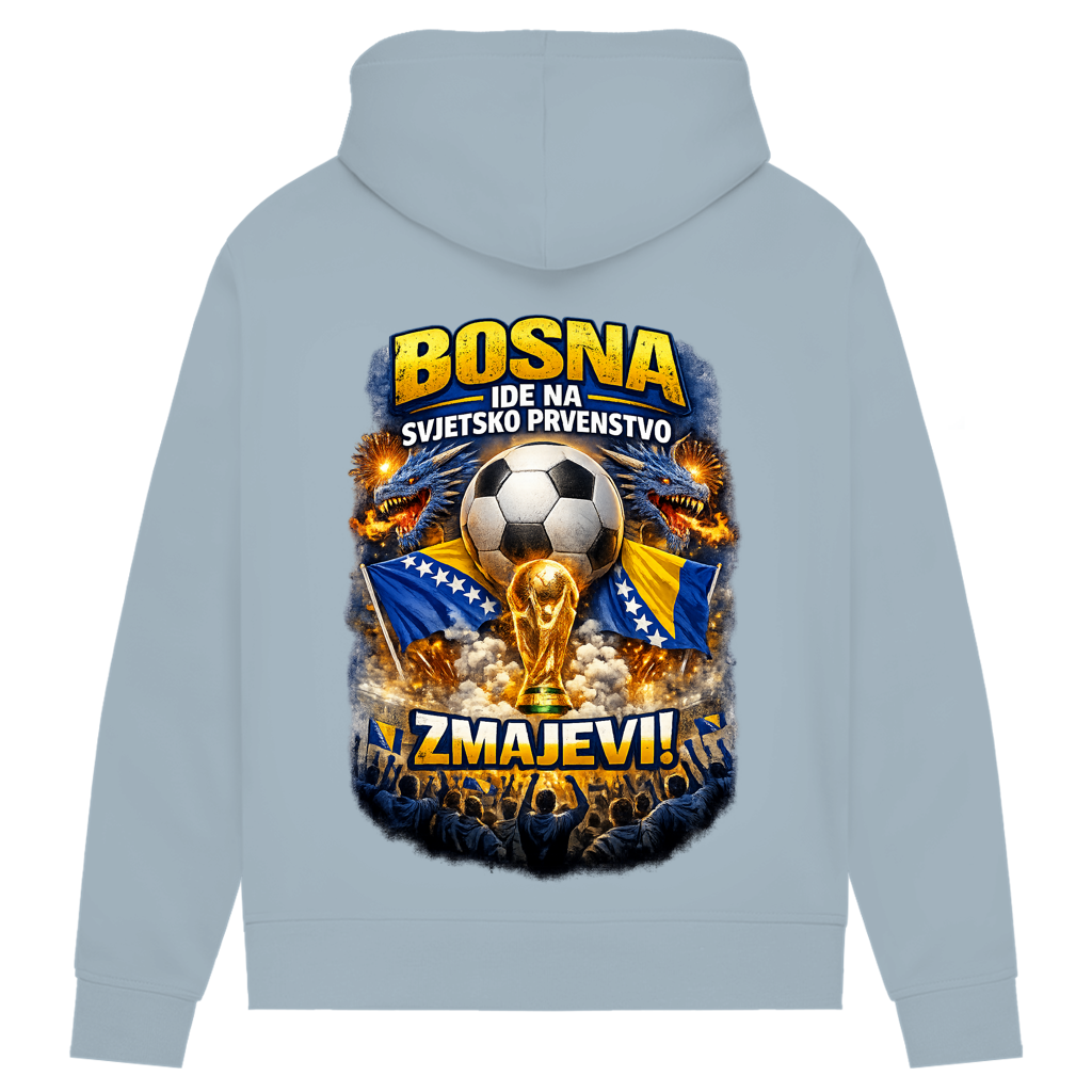 Ženski premium organski duks s kapuljačom – Zmajevi SP 2026| Print na leđima