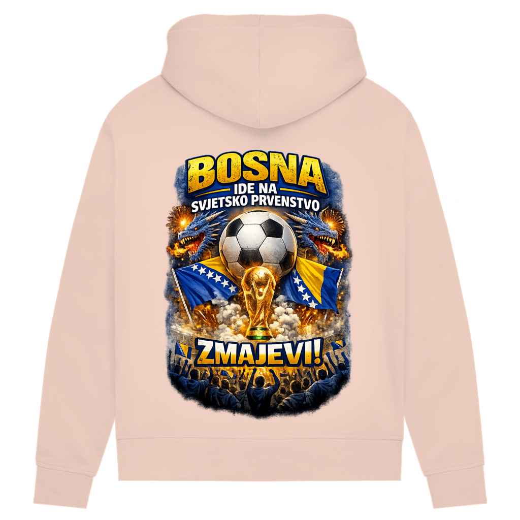 Ženski premium organski duks s kapuljačom – Zmajevi SP 2026| Print na leđima