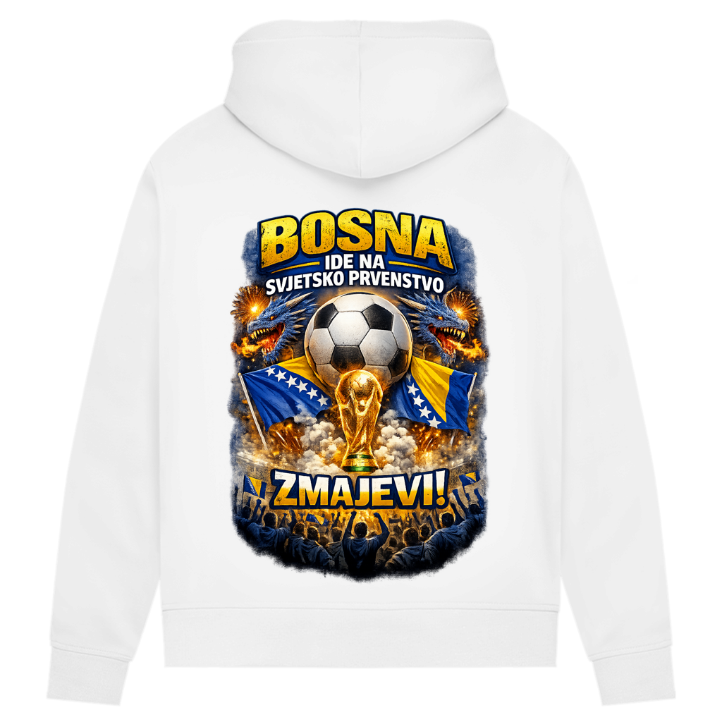 Ženski premium organski duks s kapuljačom – Zmajevi SP 2026| Print na leđima