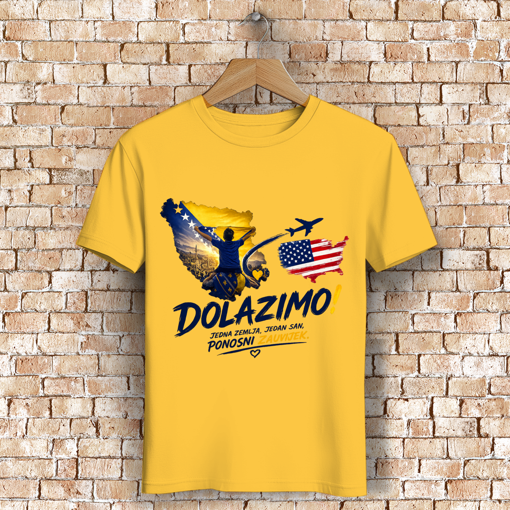 Muška premium organska majica -Dolazi Bosna Ponosna | Print na prednjoj strani