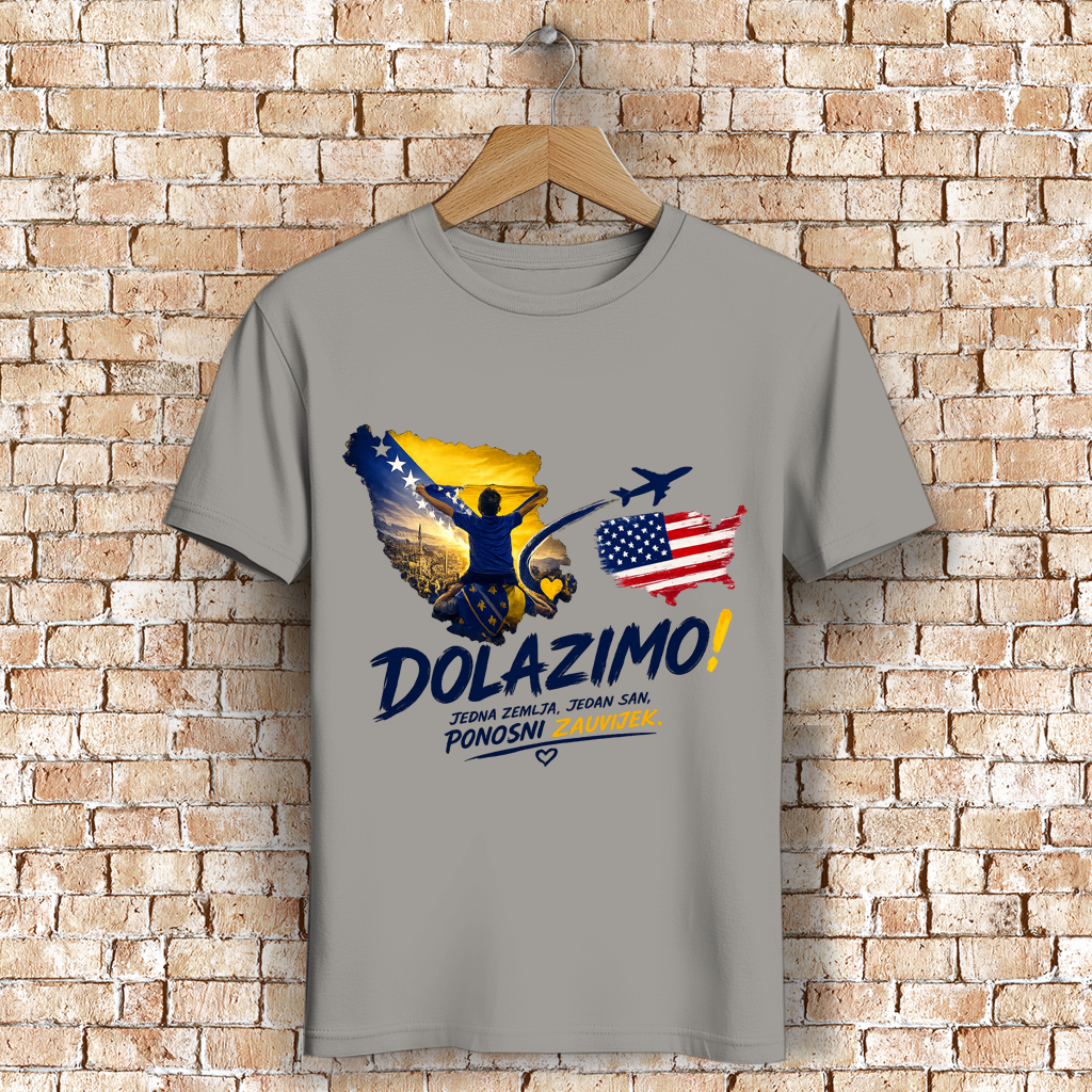 Muška premium organska majica -Dolazi Bosna Ponosna | Print na prednjoj strani