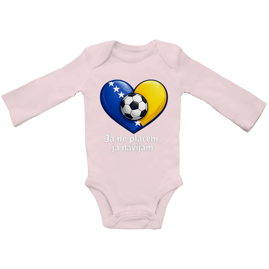Baby Bio Bodysuite dugih rukava - Ja ne plačem, ja navijam | Prednji print