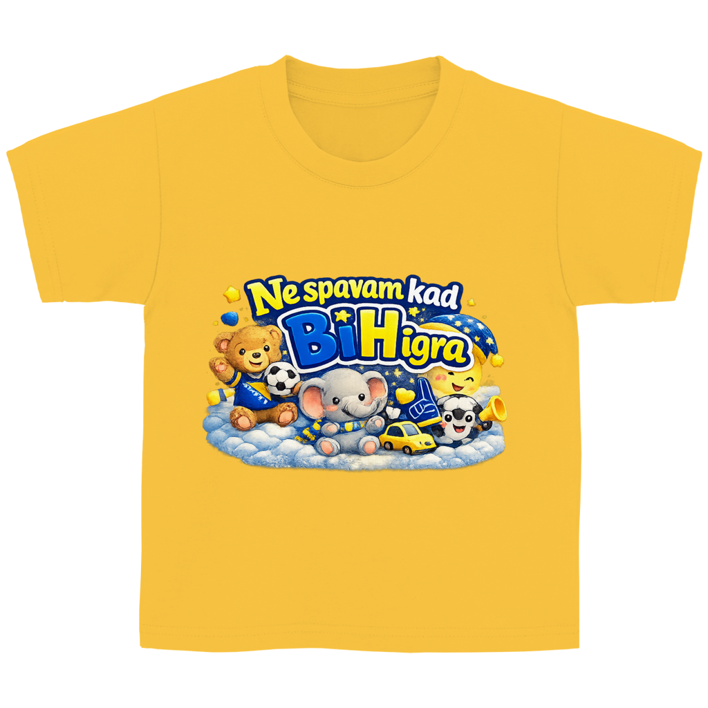 Dječija osnovna majica - Ne spavam kad igra BiH | Prednja štampa