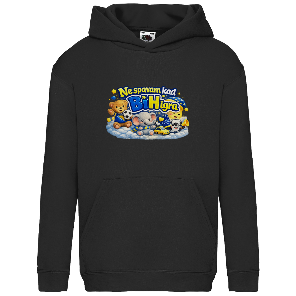 Dječiji Basic Hoodie - Ne spavam kad igra BiH | Print na prednjoj strani