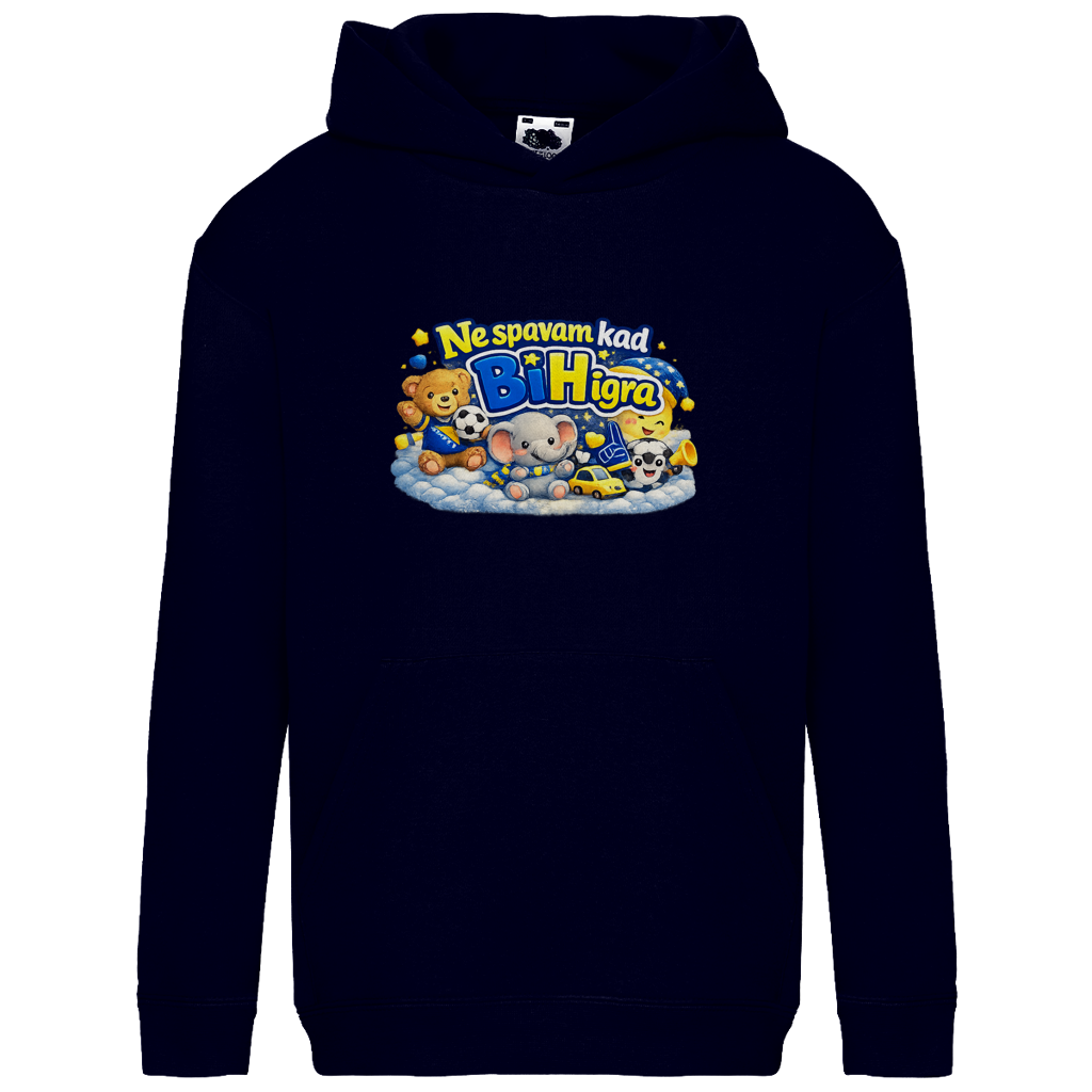 Dječiji Basic Hoodie - Ne spavam kad igra BiH | Print na prednjoj strani