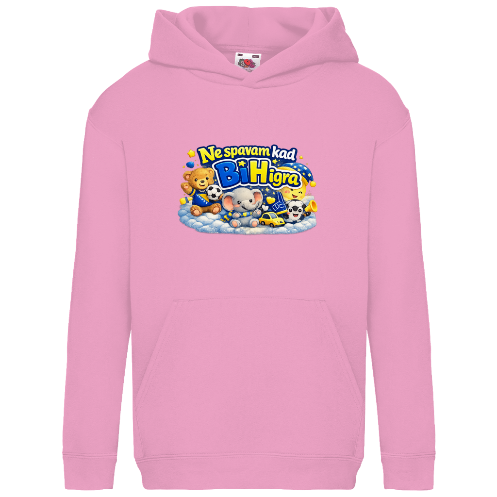 Dječiji Basic Hoodie - Ne spavam kad igra BiH | Print na prednjoj strani