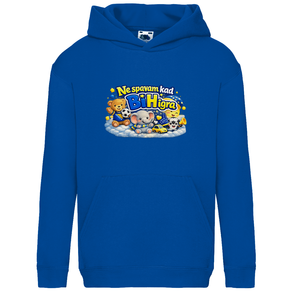 Dječiji Basic Hoodie - Ne spavam kad igra BiH | Print na prednjoj strani