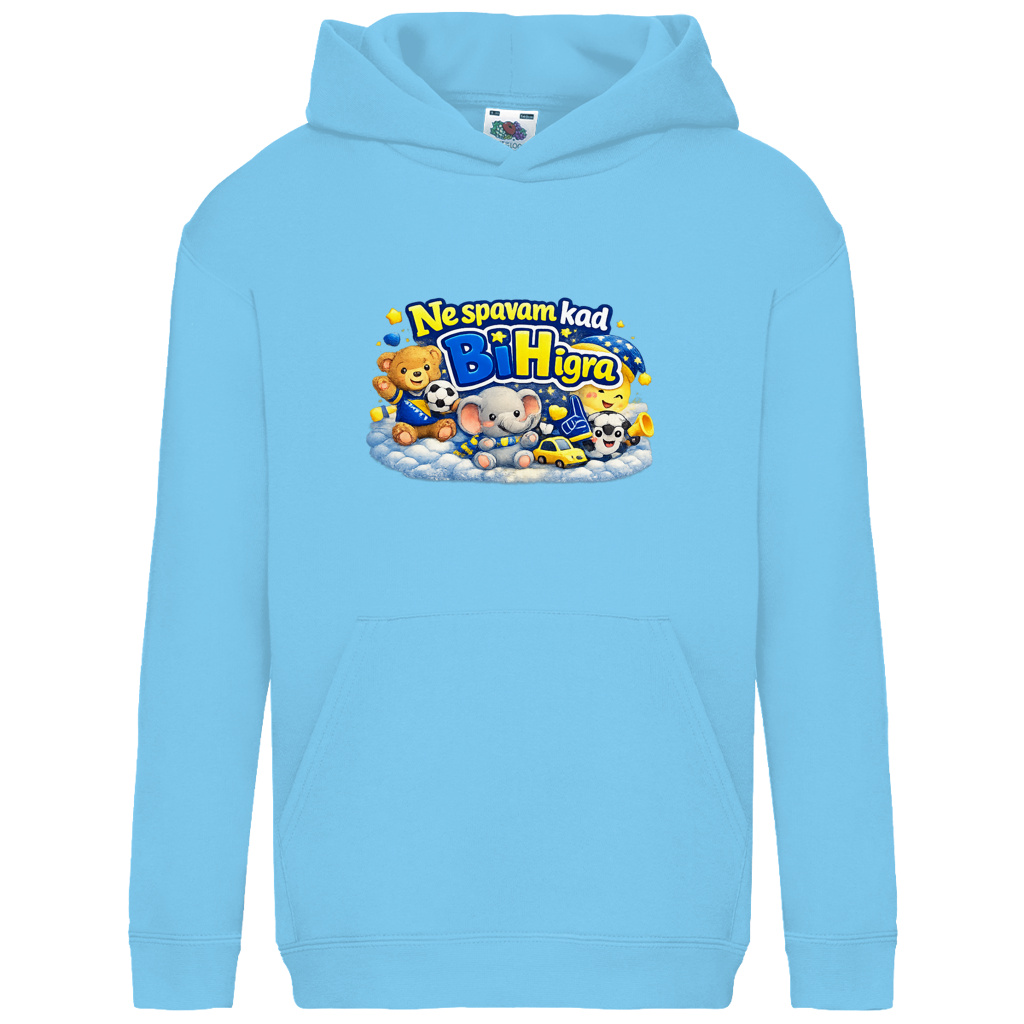 Dječiji Basic Hoodie - Ne spavam kad igra BiH | Print na prednjoj strani