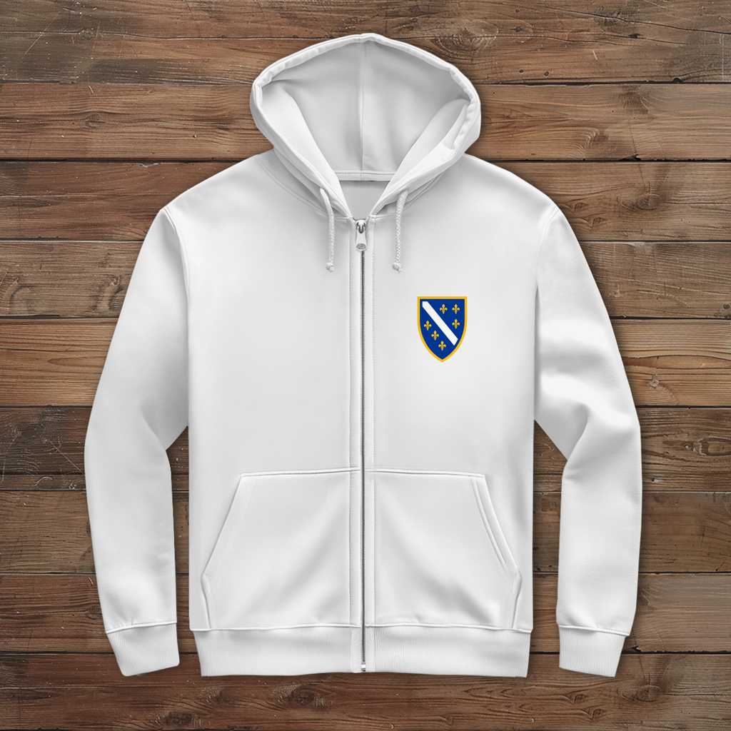 Bosna Hoodie sa patentnim zatvaračem 🇧🇦 – Bosanski Grb Klasik 🔥 Najprodavanije | Lijeva strana grudi