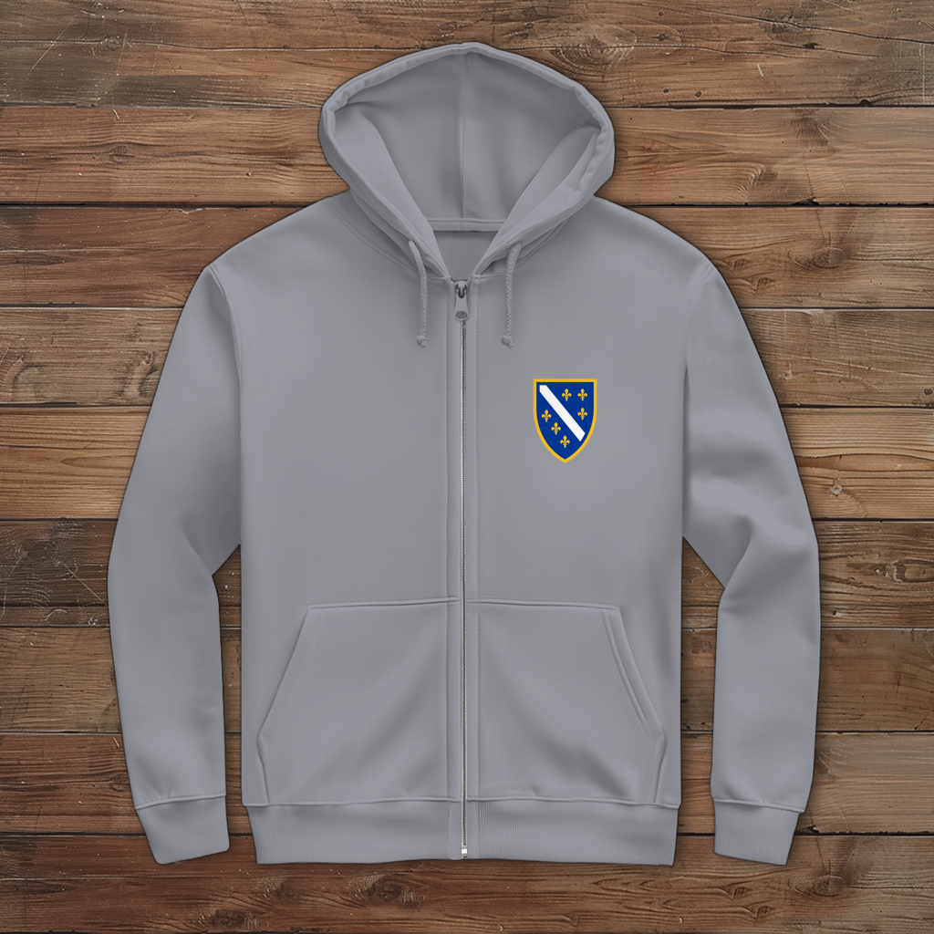 Bosna Hoodie sa patentnim zatvaračem 🇧🇦 – Bosanski Grb Klasik 🔥 Najprodavanije | Lijeva strana grudi