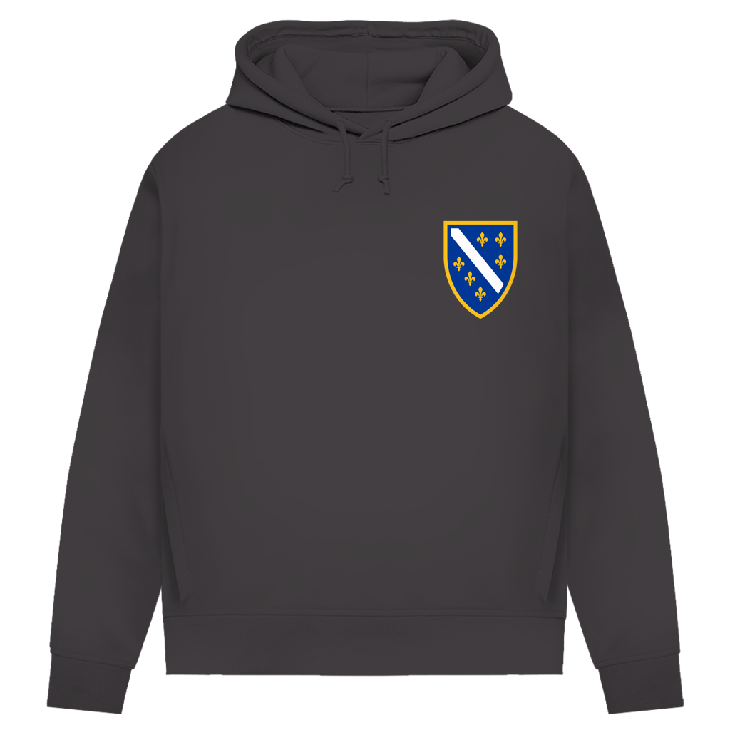 Ženski Premium Organski Hoodie - Bosanski Grb sa ljiljanima | Lijeva prsa