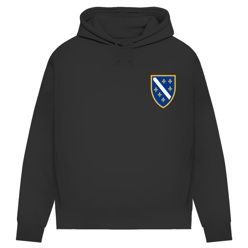 Ženski Premium Organski Hoodie - Bosanski Grb sa ljiljanima | Lijeva prsa