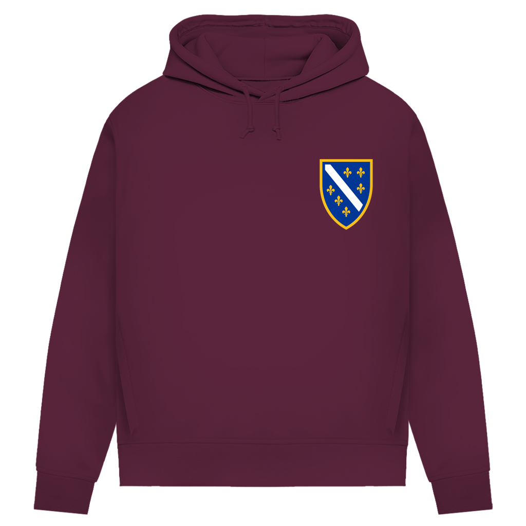 Ženski Premium Organski Hoodie - Bosanski Grb sa ljiljanima | Lijeva prsa