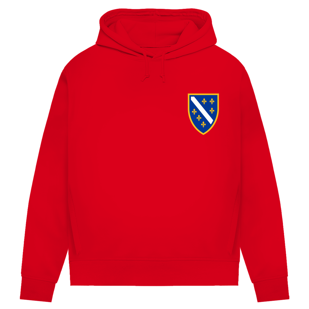 Ženski Premium Organski Hoodie - Bosanski Grb sa ljiljanima | Lijeva prsa