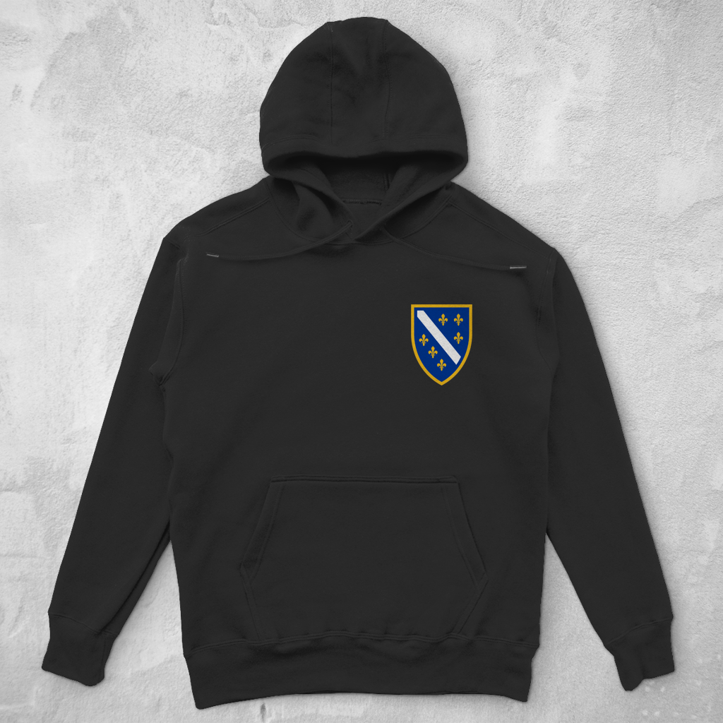 Unisex Oversize Hoodie - Grb Bosne sa ljiljanima | Lijeva strana grudi