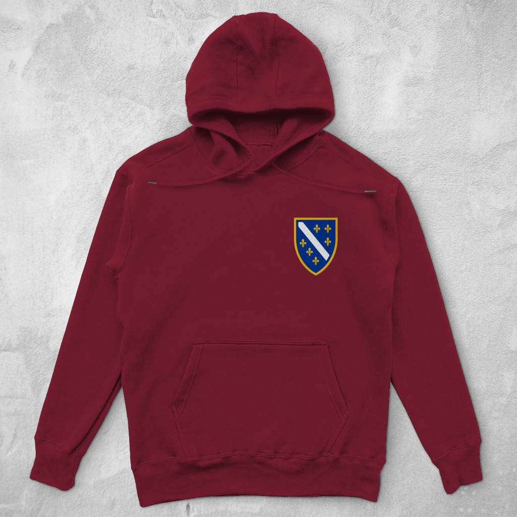 Unisex Oversize Hoodie - Grb Bosne sa ljiljanima | Lijeva strana grudi