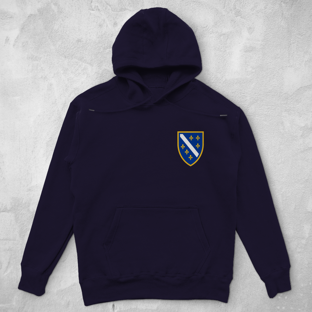 Unisex Oversize Hoodie - Grb Bosne sa ljiljanima | Lijeva strana grudi