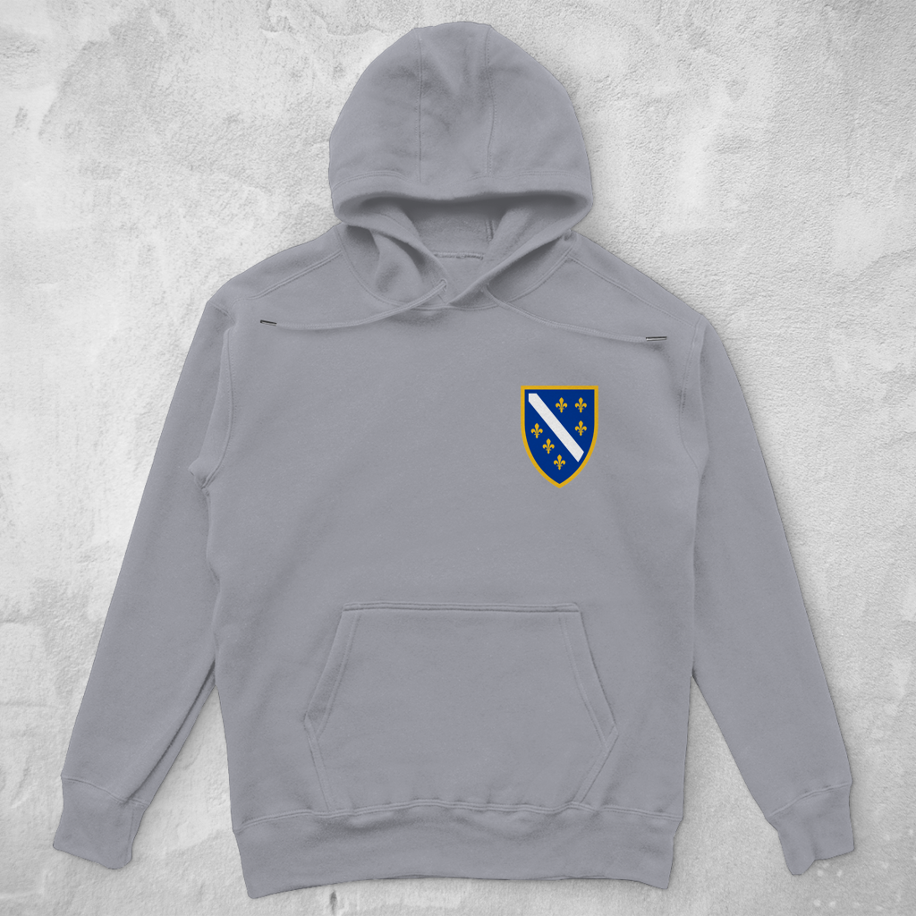 Unisex Oversize Hoodie - Grb Bosne sa ljiljanima | Lijeva strana grudi