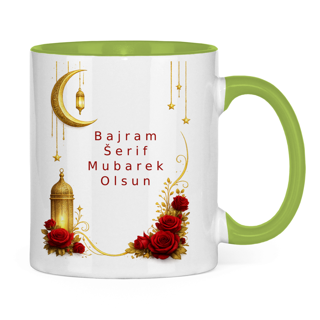 🇧🇦 Bajramska šolja Mjesec i ruže | Elegantan poklon za Bajram Mubarak