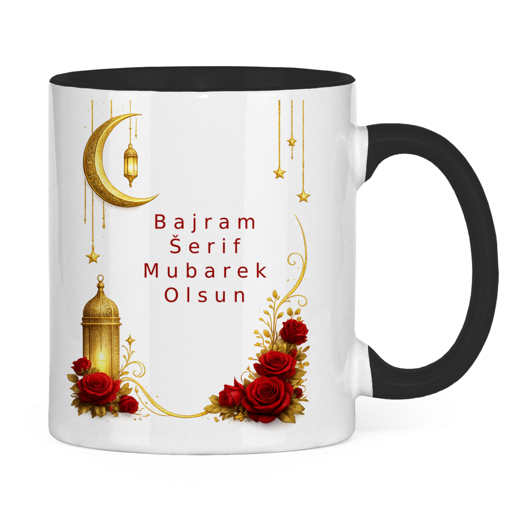🇧🇦 Bajramska šolja Mjesec i ruže | Elegantan poklon za Bajram Mubarak