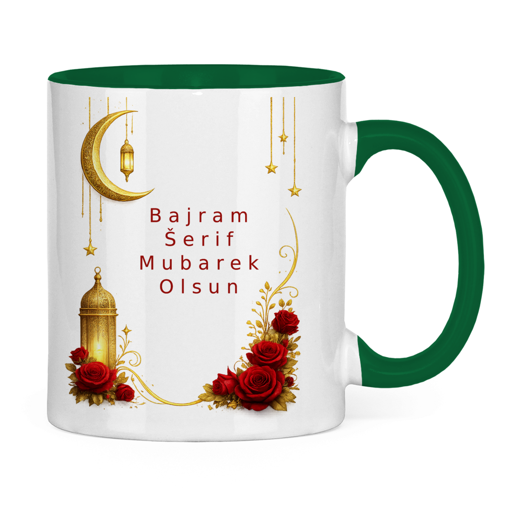 🇧🇦 Bajramska šolja Mjesec i ruže | Elegantan poklon za Bajram Mubarak