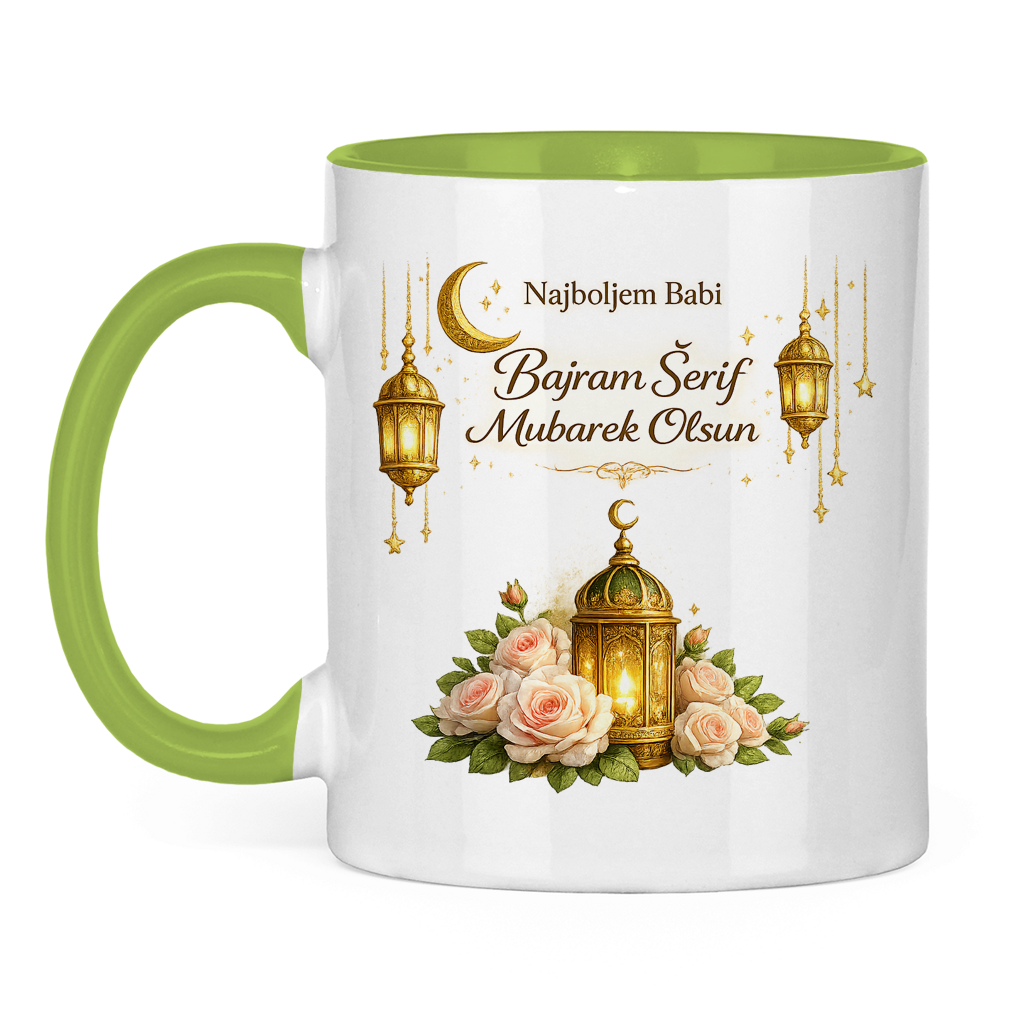 🇧🇦 Bajramska šolja Najboljem Babi Bajram Šerif Mubarek Olsun | Elegantan Bajramski poklon