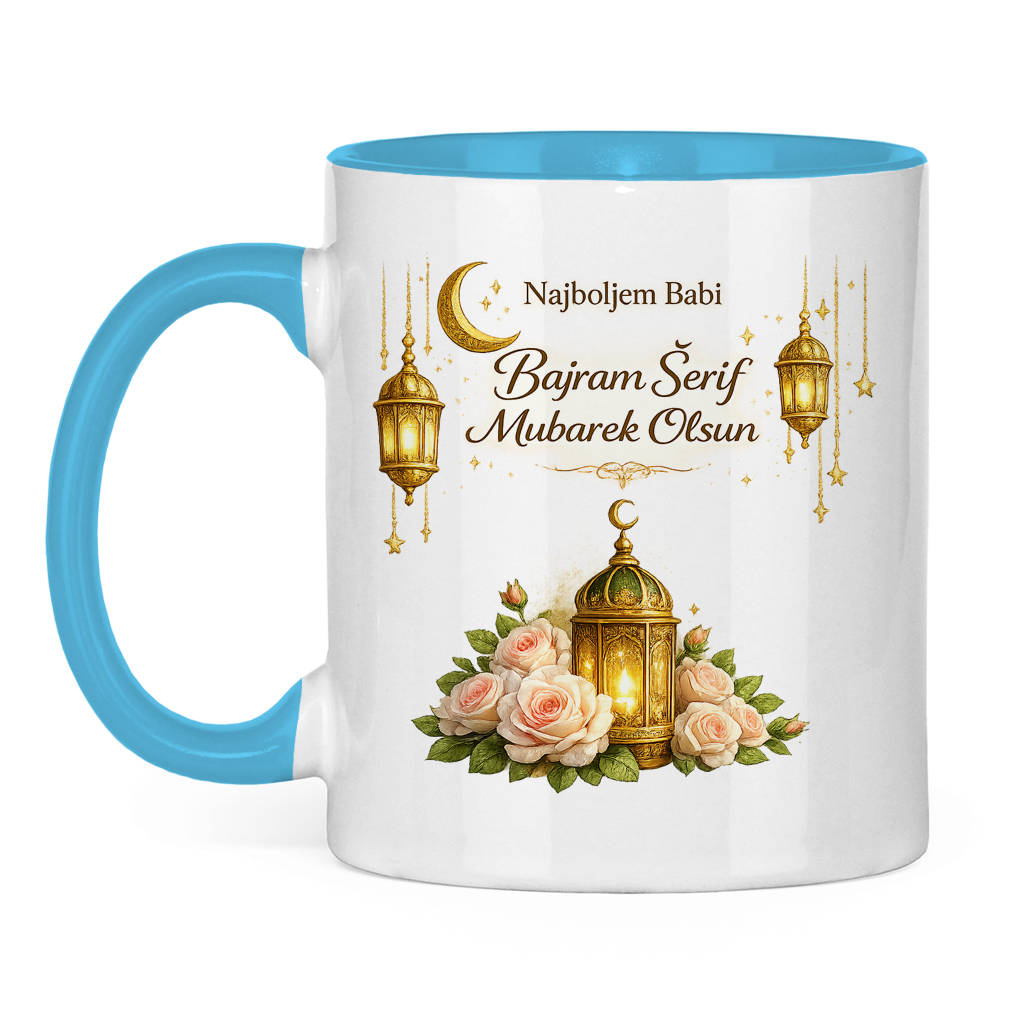 🇧🇦 Bajramska šolja Najboljem Babi Bajram Šerif Mubarek Olsun | Elegantan Bajramski poklon
