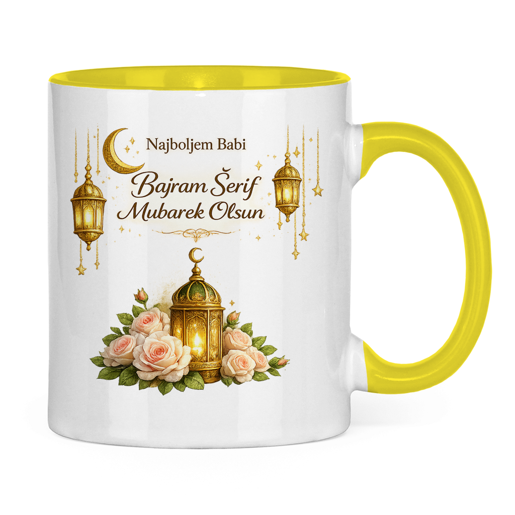 🇧🇦 Bajramska šolja Najboljem Babi Bajram Šerif Mubarek Olsun | Elegantan Bajramski poklon