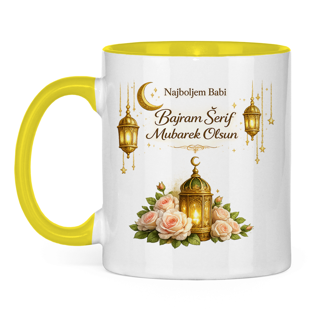 🇧🇦 Bajramska šolja Najboljem Babi Bajram Šerif Mubarek Olsun | Elegantan Bajramski poklon