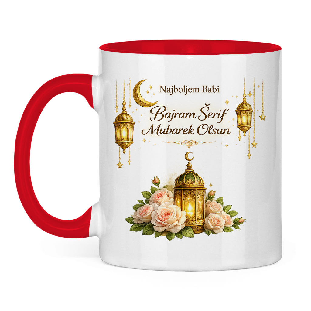 🇧🇦 Bajramska šolja Najboljem Babi Bajram Šerif Mubarek Olsun | Elegantan Bajramski poklon