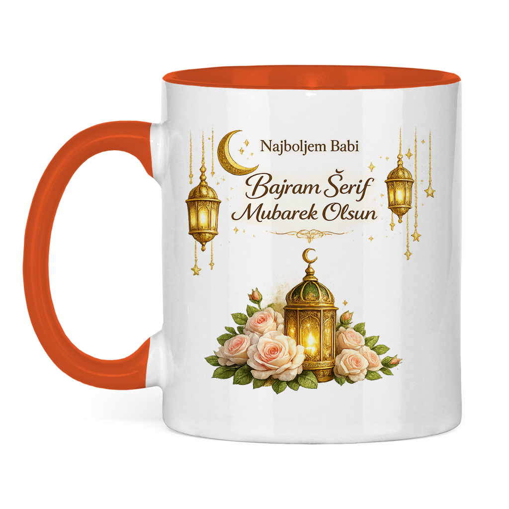 🇧🇦 Bajramska šolja Najboljem Babi Bajram Šerif Mubarek Olsun | Elegantan Bajramski poklon