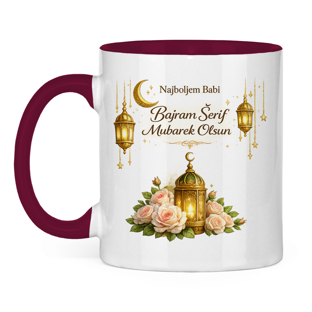 🇧🇦 Bajramska šolja Najboljem Babi Bajram Šerif Mubarek Olsun | Elegantan Bajramski poklon