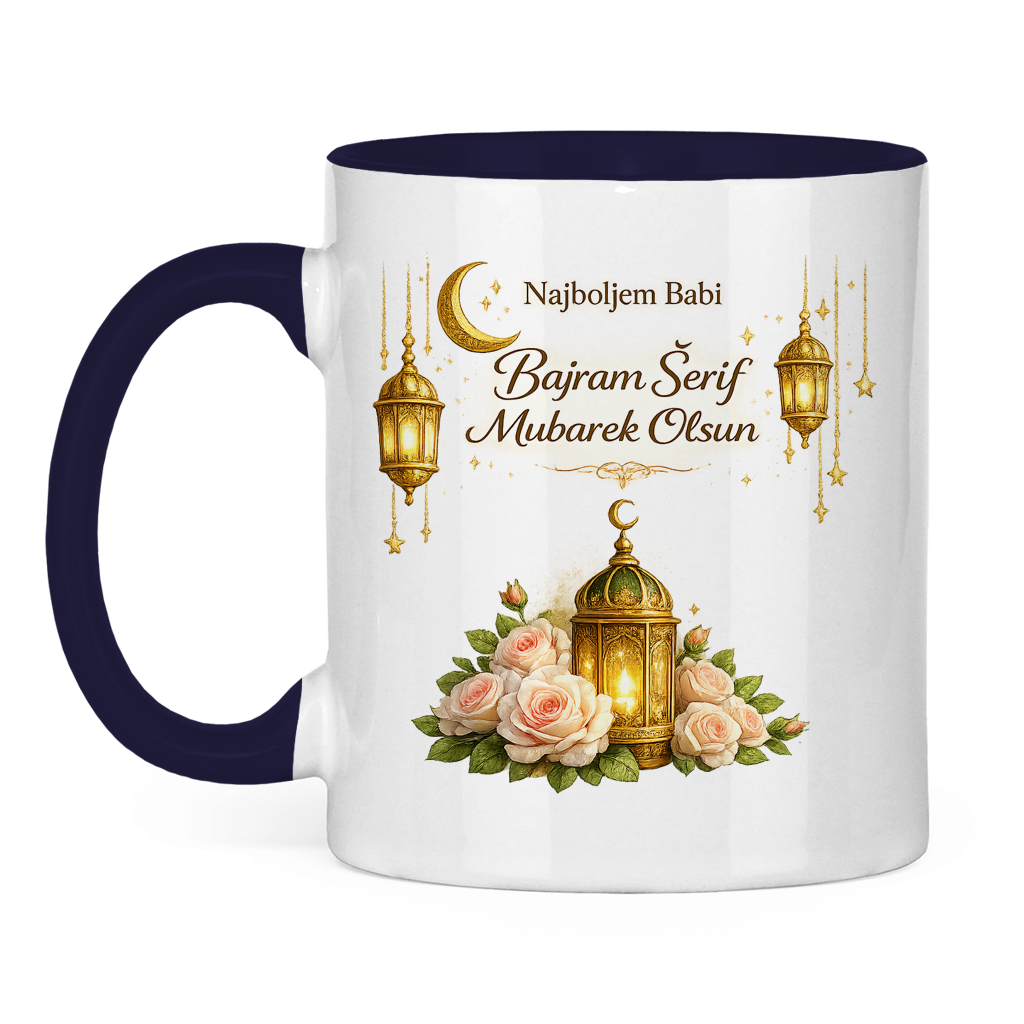 🇧🇦 Bajramska šolja Najboljem Babi Bajram Šerif Mubarek Olsun | Elegantan Bajramski poklon