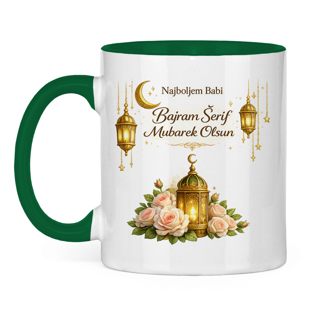 🇧🇦 Bajramska šolja Najboljem Babi Bajram Šerif Mubarek Olsun | Elegantan Bajramski poklon