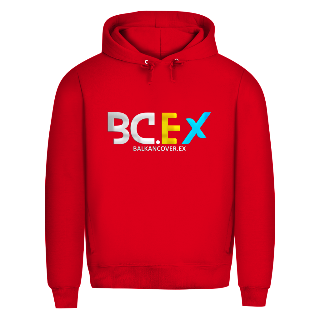 Muški premium organski duks sa kapuljačom BCEX | Prednja štampa