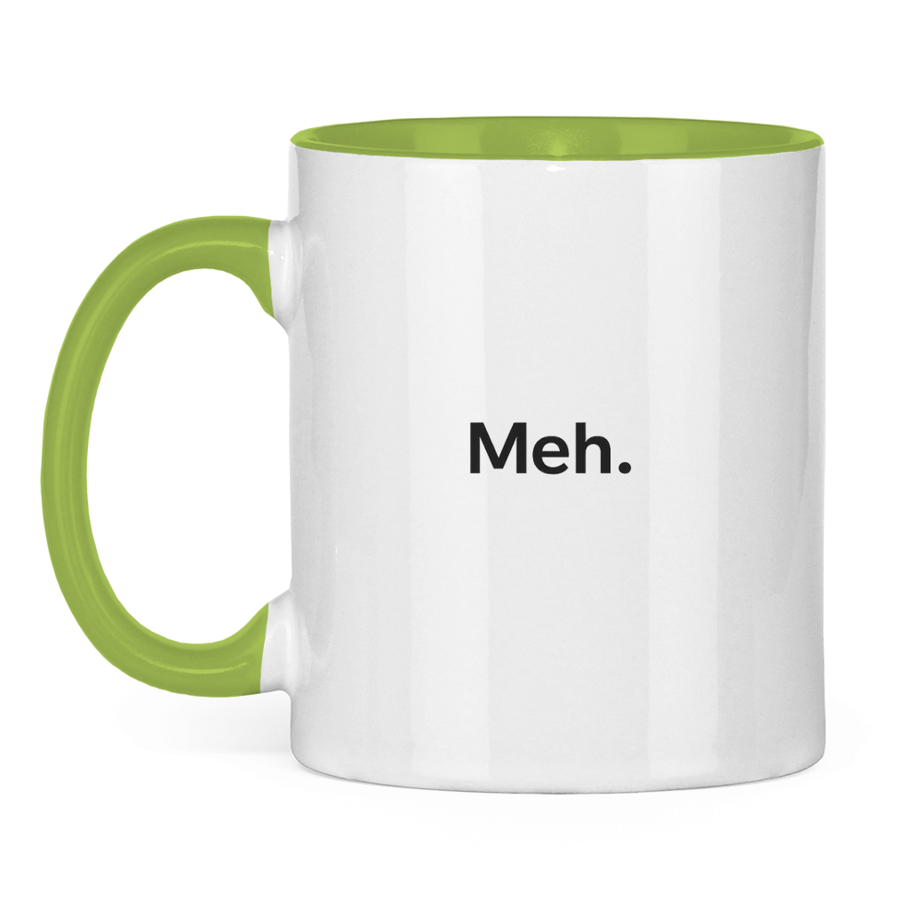 Smiješna šolja „Meh.“ – Minimalistička šolja za kafu