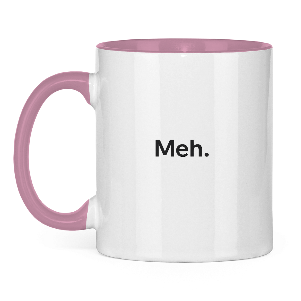Smiješna šolja „Meh.“ – Minimalistička šolja za kafu