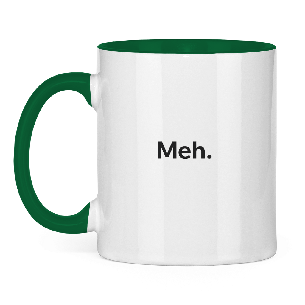 Smiješna šolja „Meh.“ – Minimalistička šolja za kafu