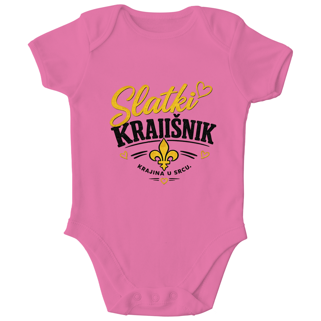 Bodi za bebe „Slatki Krajišnik“ – Zabavni bodi za bebe sa Balkana od organskog pamuka