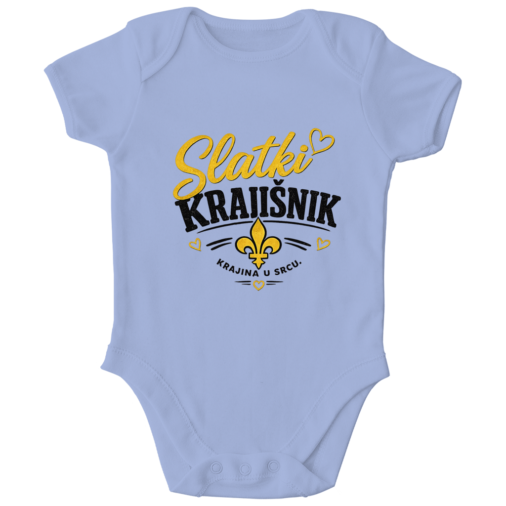 Bodi za bebe „Slatki Krajišnik“ – Zabavni bodi za bebe sa Balkana od organskog pamuka