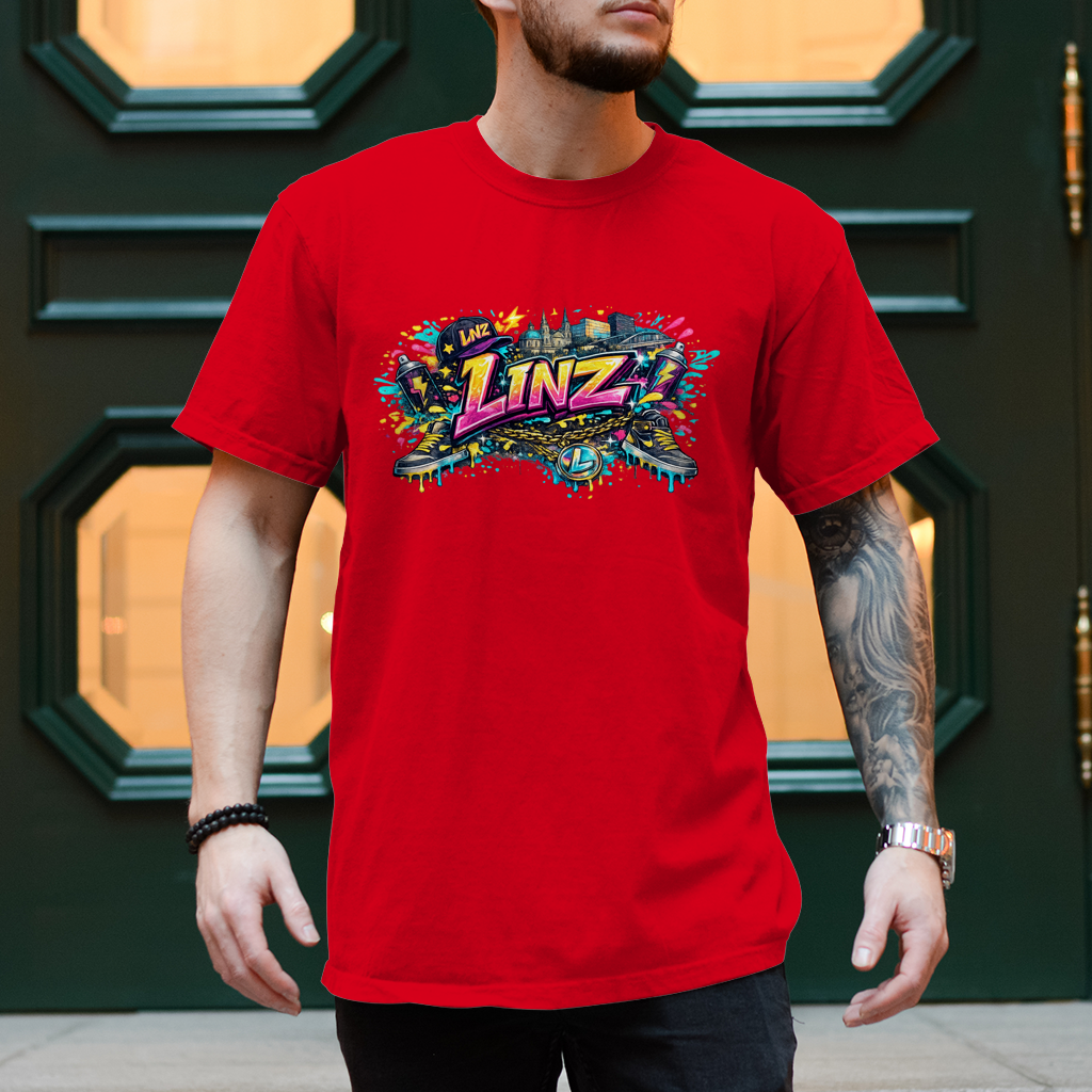 Muška majica LINZ u grafiti stilu – kolekcija Austria Street Vibes