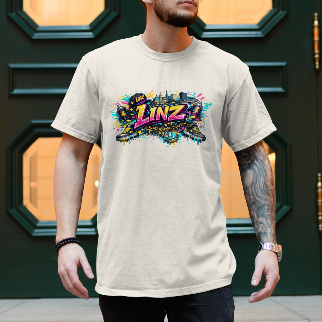 Muška majica LINZ u grafiti stilu – kolekcija Austria Street Vibes