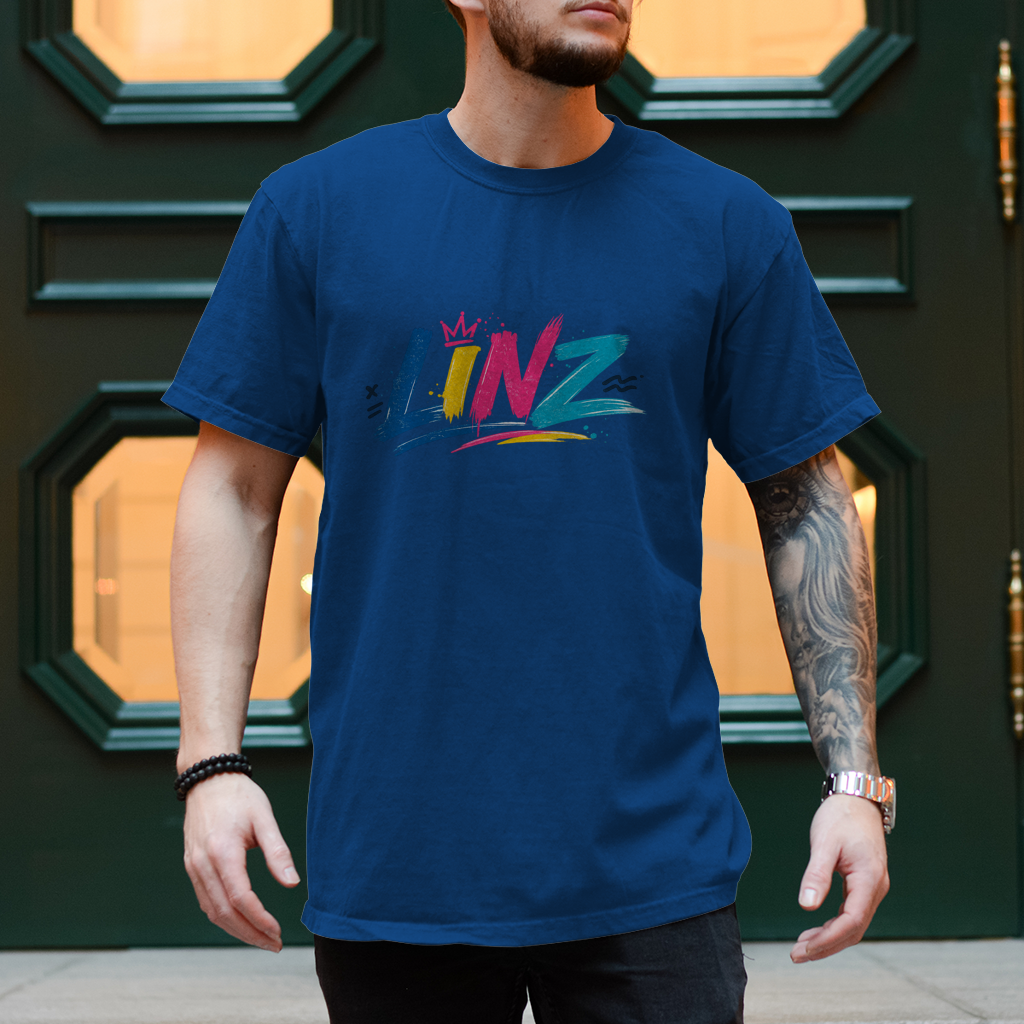 Muška majica LINZ Retro Graffiti Style – Kolekcija Austria Street Vibes