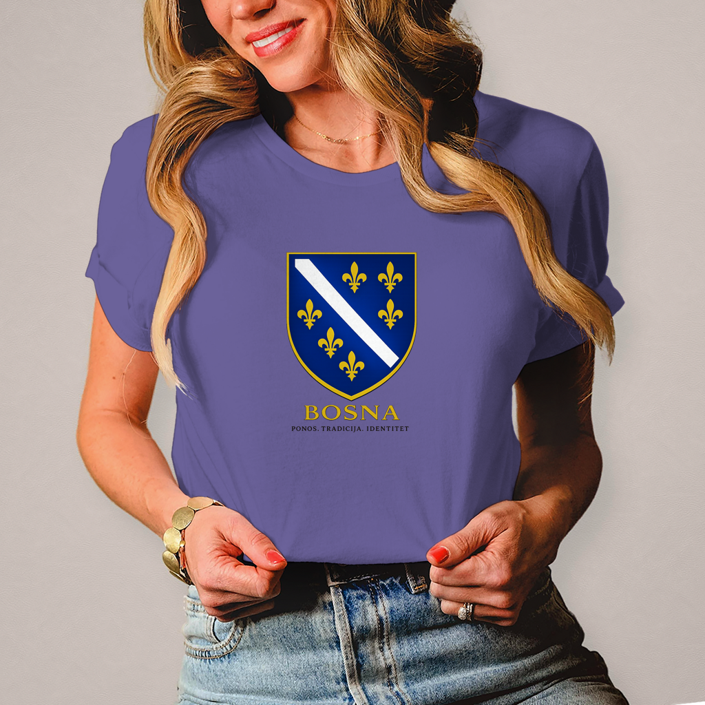Ženska majica „Bosna – Ponos. Tradicija. Identitet.“ | Bosanski streetwear stil