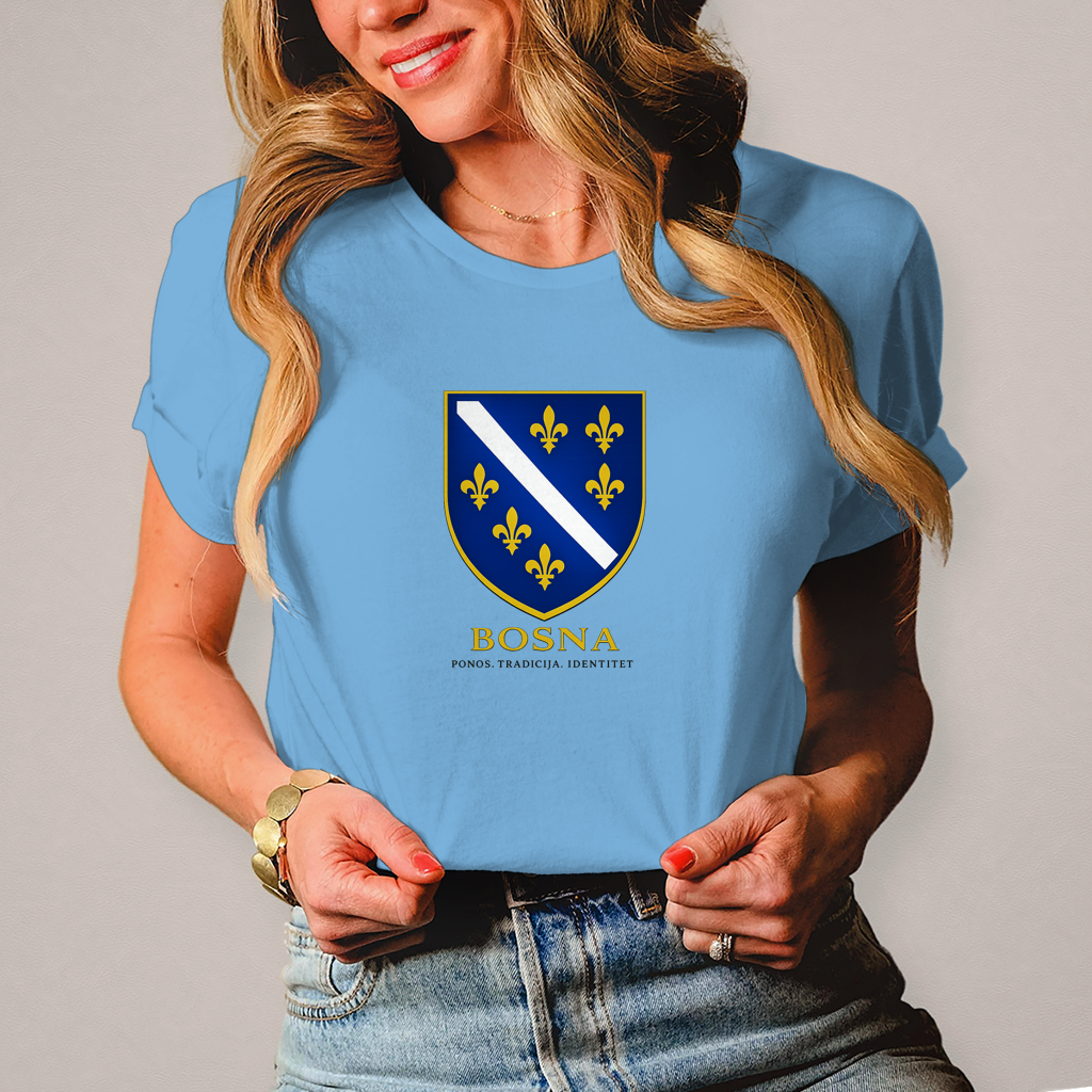 Ženska majica „Bosna – Ponos. Tradicija. Identitet.“ | Bosanski streetwear stil